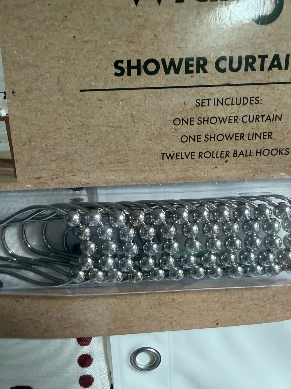 Wrangler White and Burgundy Horseshoe Shower Curtain Set